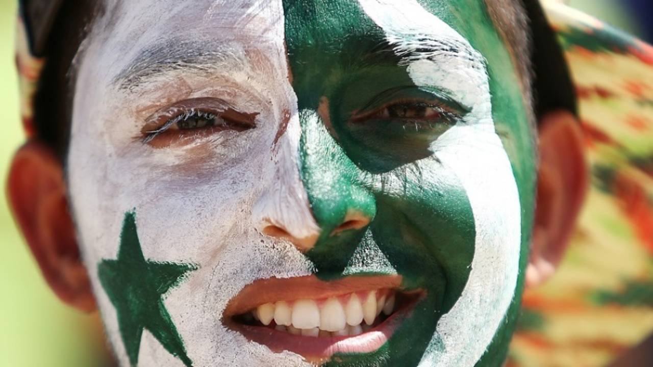 A Pakistan fan has his face painted. This wasn't about sport, or nationality. It is their identity&nbsp;&nbsp;&bull;&nbsp;&nbsp;Getty Images