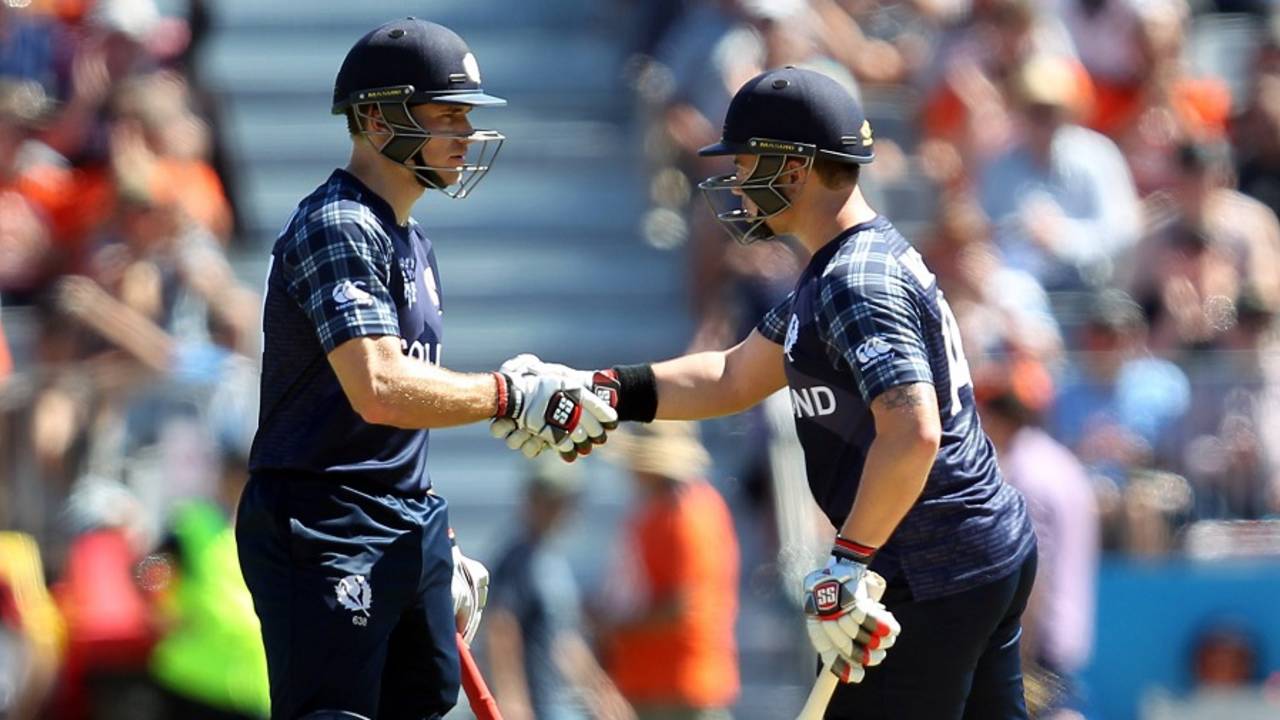 Matt Machan and Richie Berrington added 97 for the fifth wicket, New Zealand v Scotland, World Cup 2015, Group A, Dunedin, February 17, 2015