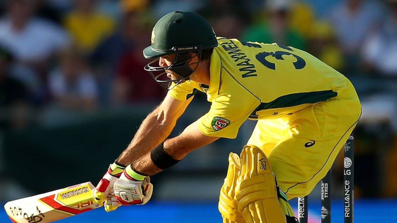 Glenn Maxwell unfurls a reverse slap, Australia v Afghanistan, World Cup 2015, Group A, Perth, March 4, 2015