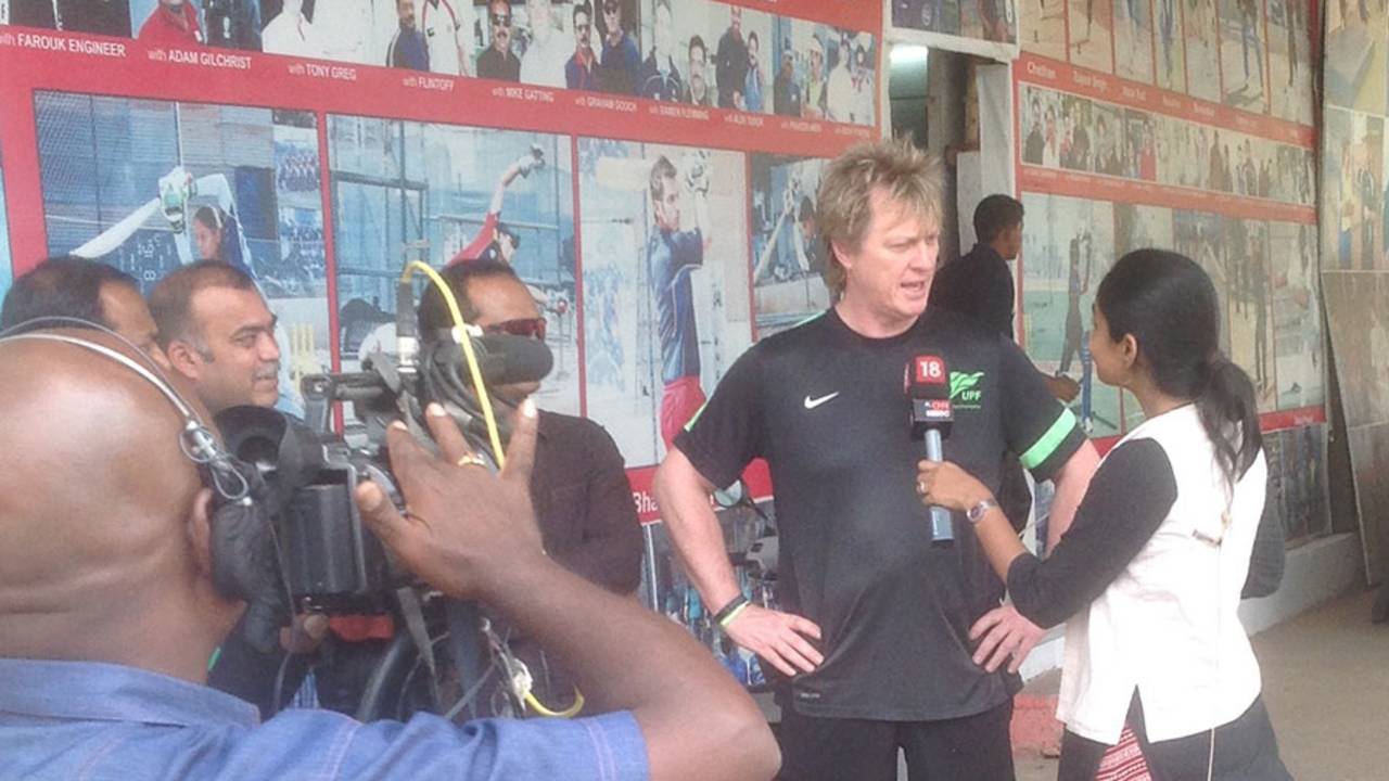 Ian Pont being interviewed in India