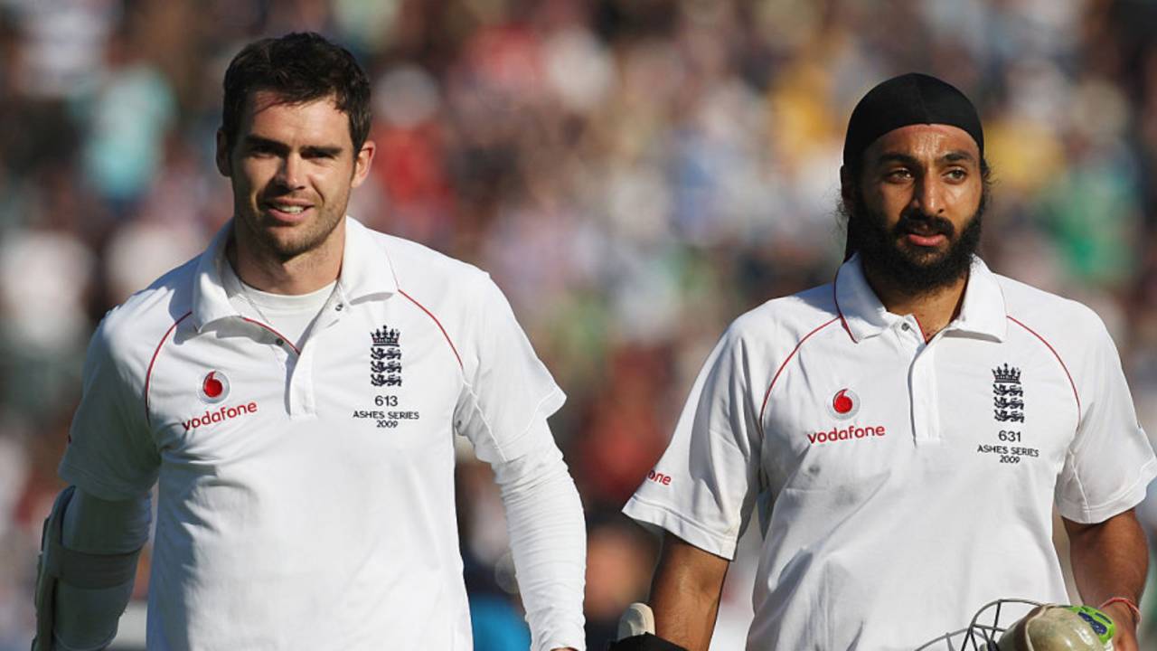 James Anderson and Monty Panesar walk back after securing the draw&nbsp;&nbsp;&bull;&nbsp;&nbsp;Getty Images
