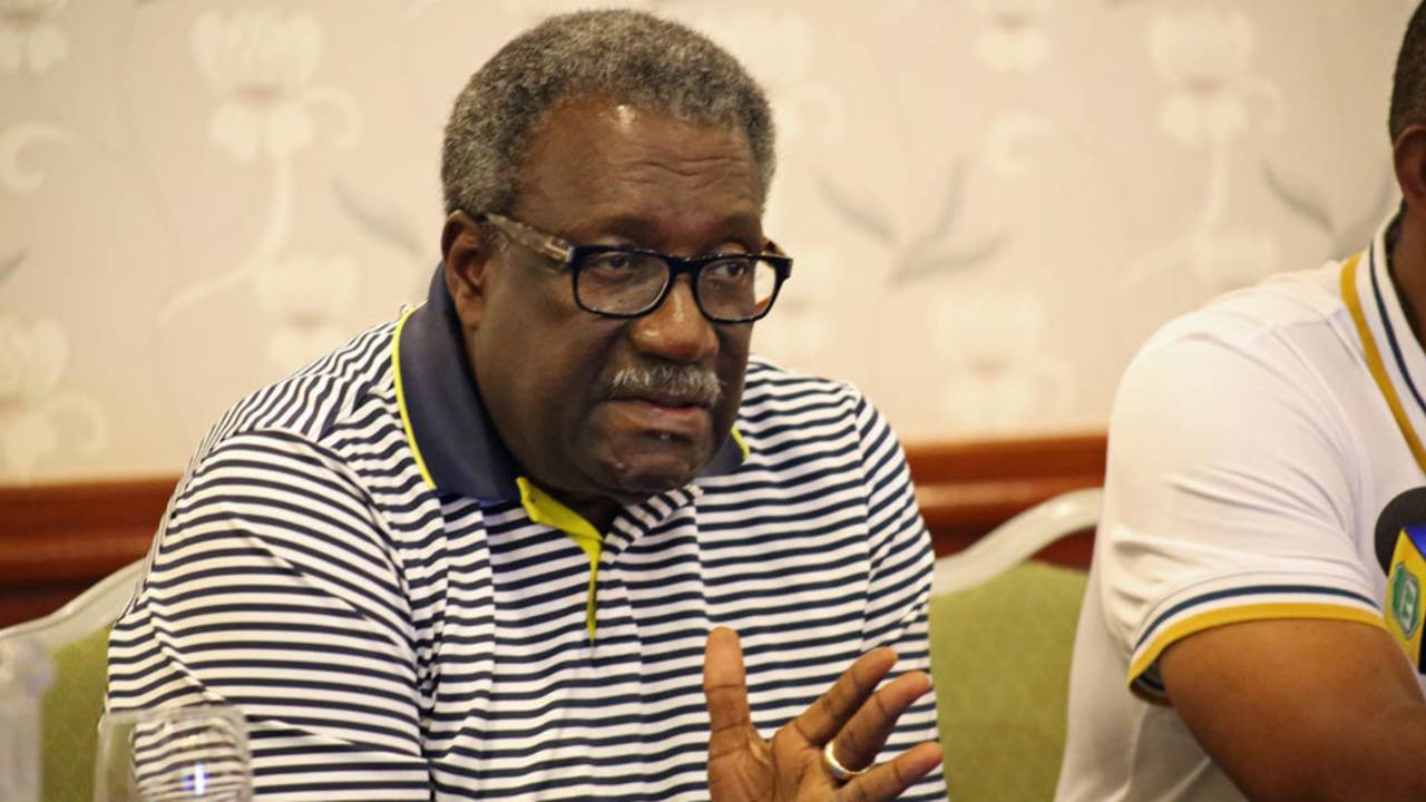 Clive Lloyd speaks during an announcement of West Indies' training squad, Barbados, May 24, 2015