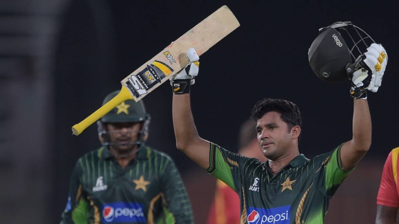 Azhar Ali acknowledges the crowd's cheers after scoring his second ODI hundred, Pakistan v Zimbabwe, 2nd ODI, Lahore, May 29, 2015
