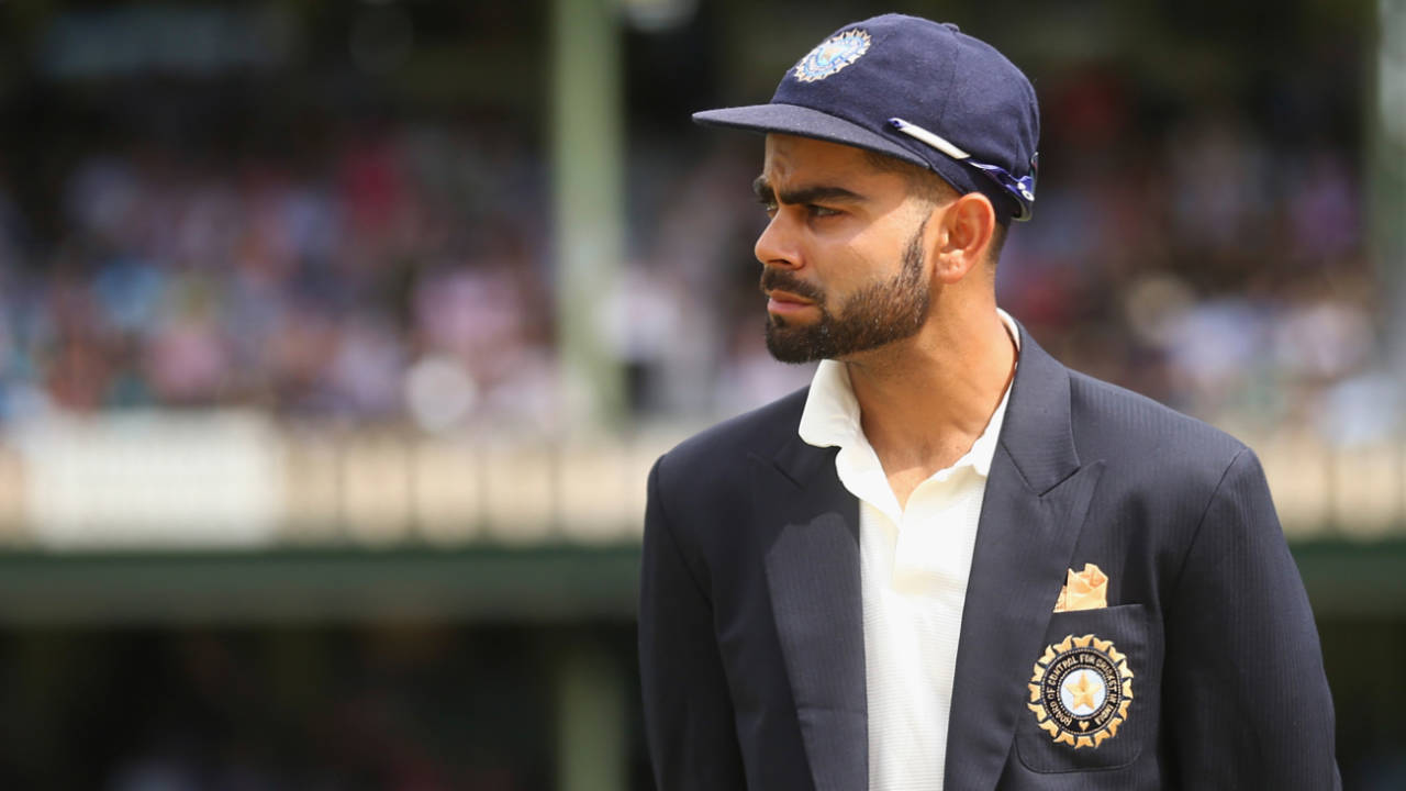 Virat Kohli looks on at the coin toss, day one, Australia v India, fourth Test, Sydney, January 6, 2015