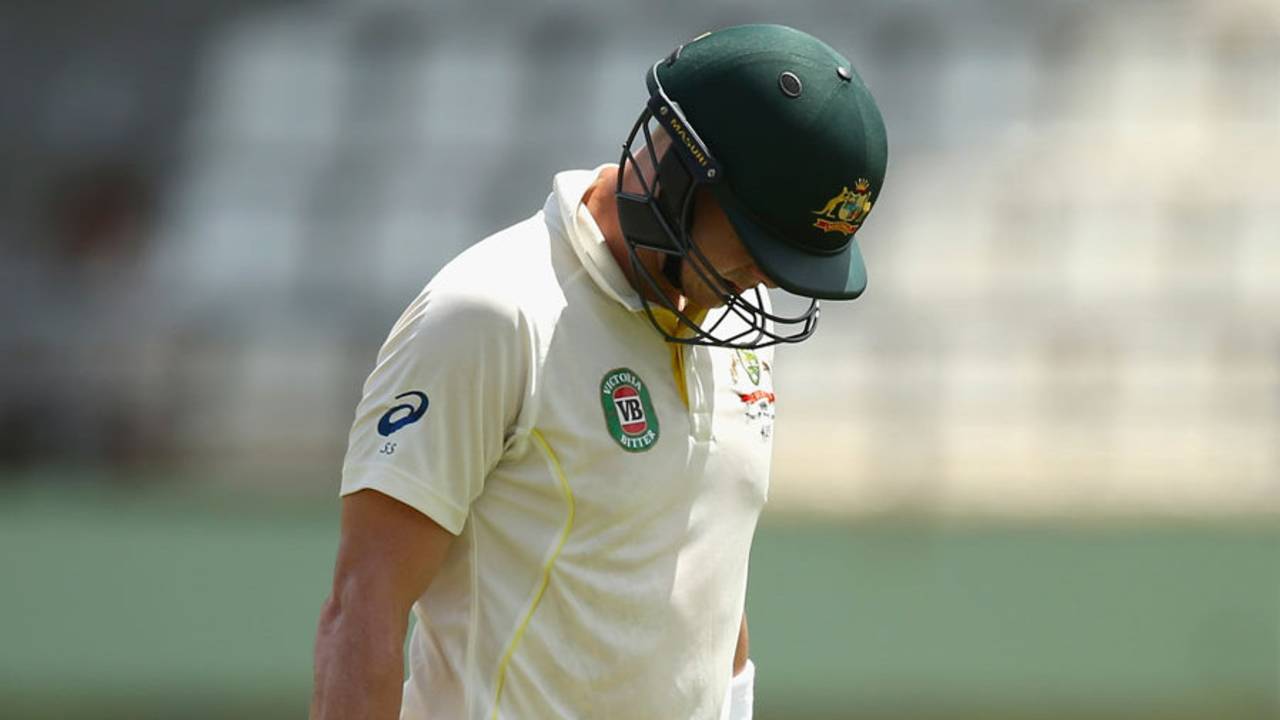 Steven Smith walks back disappointed after being stumped for 25, West Indies v Australia, 1st Test, Roseau, 2nd day, June 4, 2015