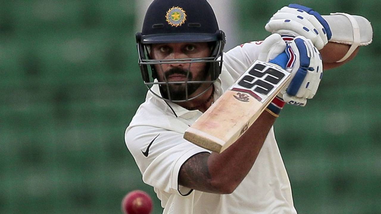 M Vijay batted sedately before rain halted play, Bangladesh v India, only Test, Fatullah, 1st day, June 10, 2015