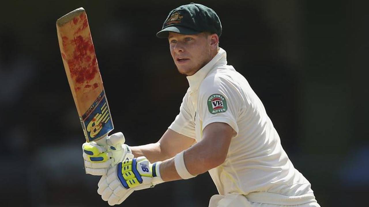 Steven Smith on his way to an unbeaten half-century, West Indies v Australia, 2nd Test, Kingston, 3rd day, June 13, 2015