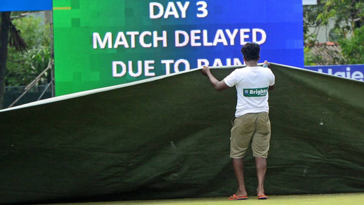 Rain continued to dog the series, delaying the start of play on the third day by half an hour&nbsp;&nbsp;&bull;&nbsp;&nbsp;AFP