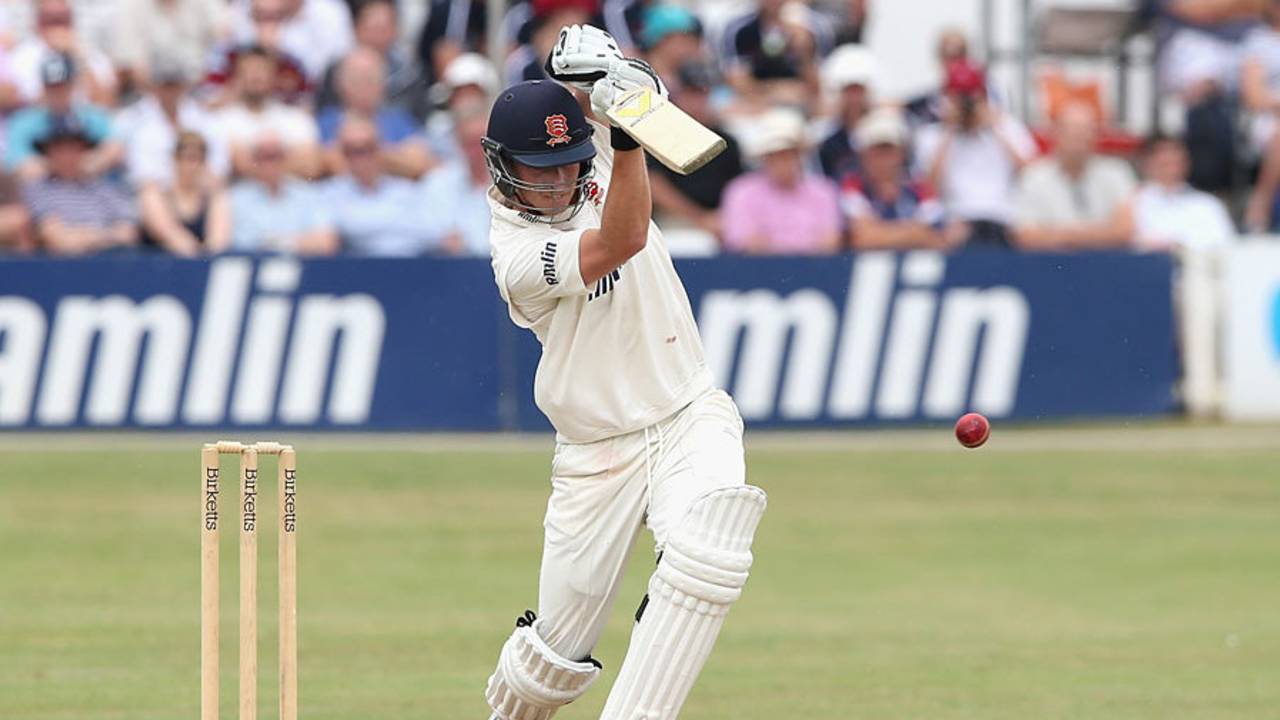 Tom Westley drives down the ground, Essex v Australians, Tour match, Chelmsford, 2nd day, July 2, 2015