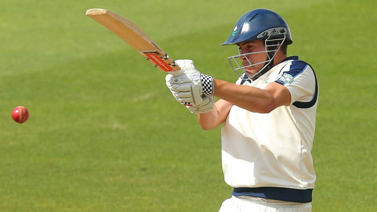 Will Rhodes pulls on his way to 79, Warwickshire v Yorkshire, County Championship Division One, Edgbaston, 3rd day, July 7, 2015