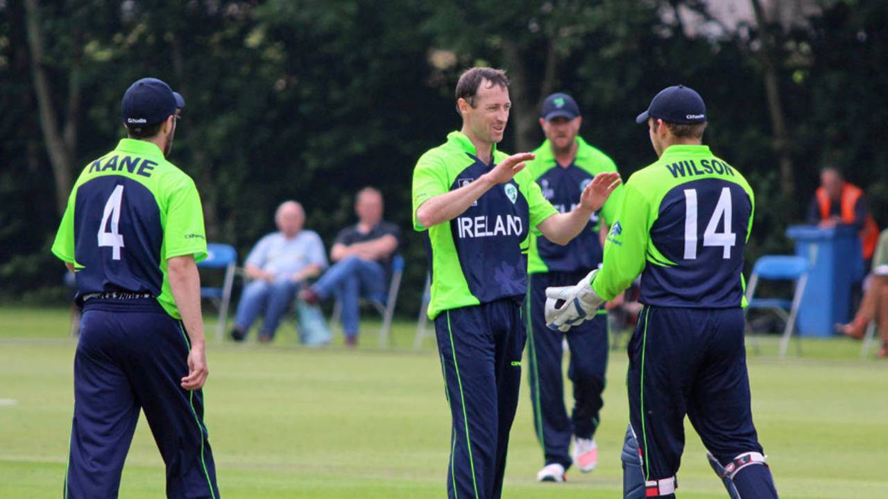 Alex Cusack took two wickets for 25 runs, Ireland v Namibia, World Twenty20 Qualifier, Belfast, July 10, 2015