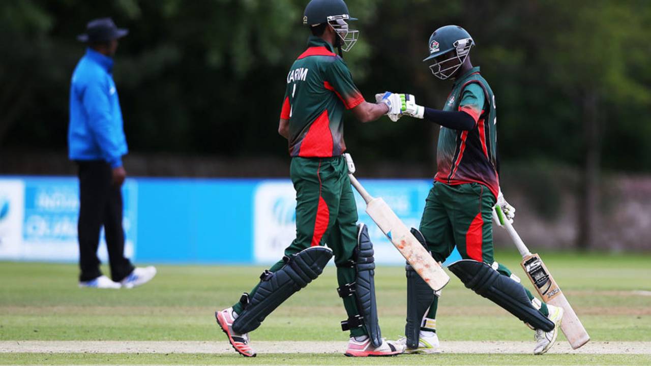Irfan Karim and Morris Ouma shared a 94-run stand, Kenya v Canada, World T20 Qualifier, Edinburgh, July 10, 2015