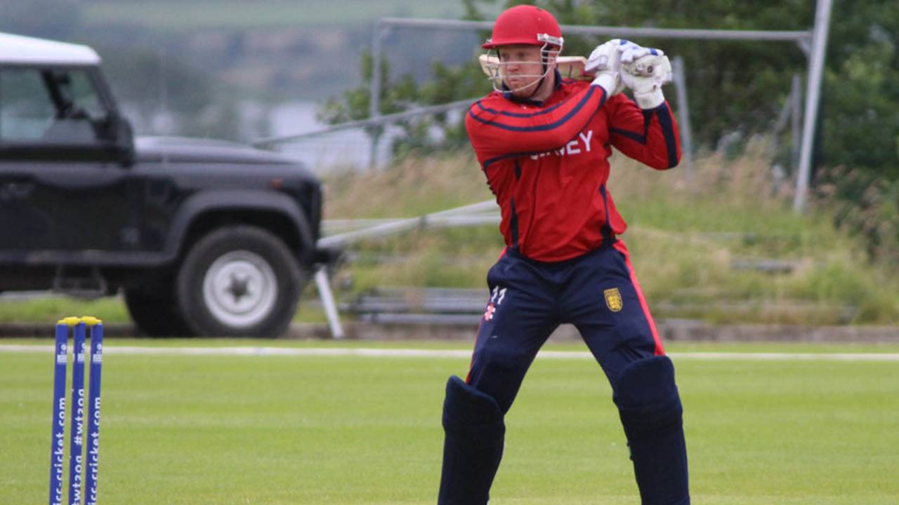 Edward Farley smashed three fours and four sixes in his 57, Hong Kong v Jersey, World T20 Qualifier, Bready, July 11, 2015