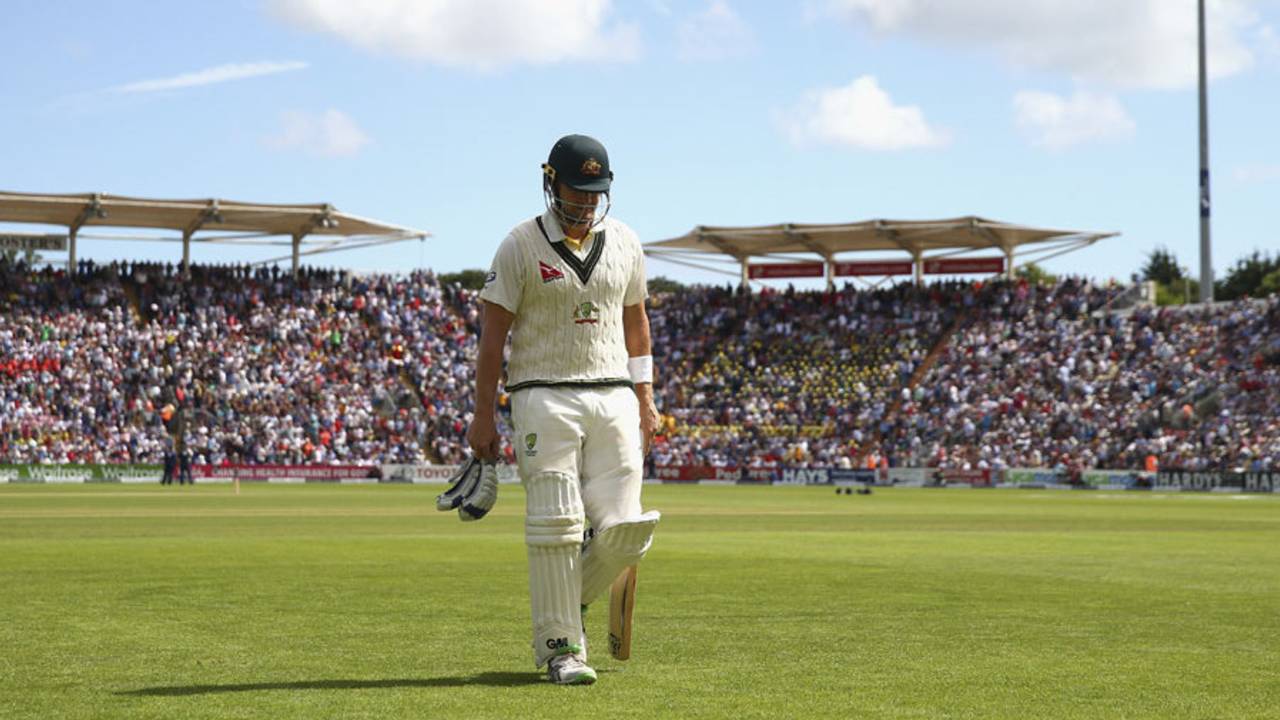 Shane Watson was trapped lbw for the 14th time against England&nbsp;&nbsp;&bull;&nbsp;&nbsp;Getty Images