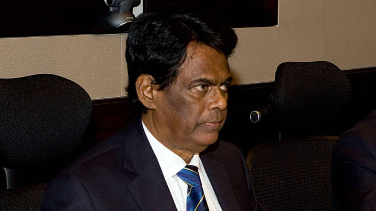 Somachandra de Silva sits at an ICC meeting, Dubai, October 12, 2010
