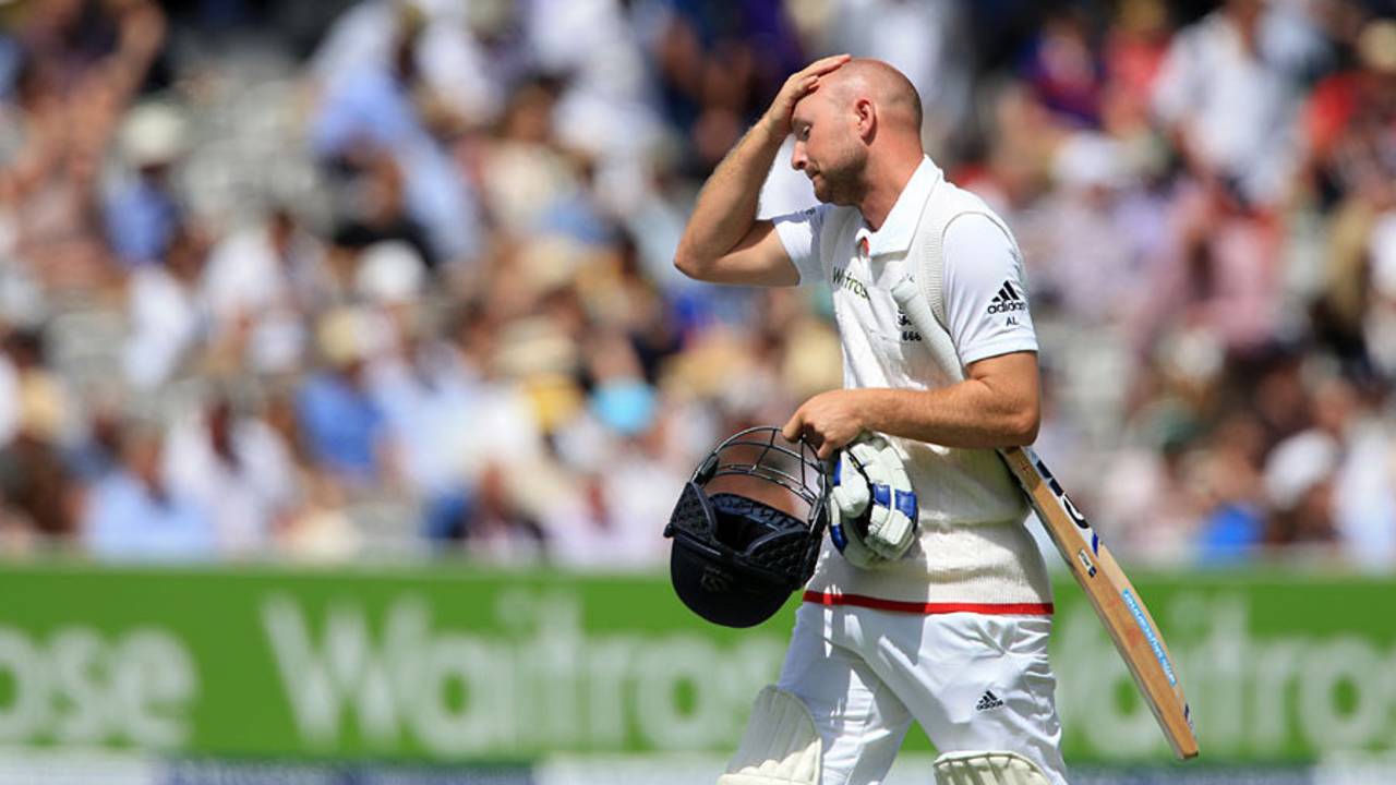 Adam Lyth completed a miserable Test when he was caught behind for 7, England v Australia, 2nd Investec Ashes Test, Lord's, 4th day, July 19, 2015