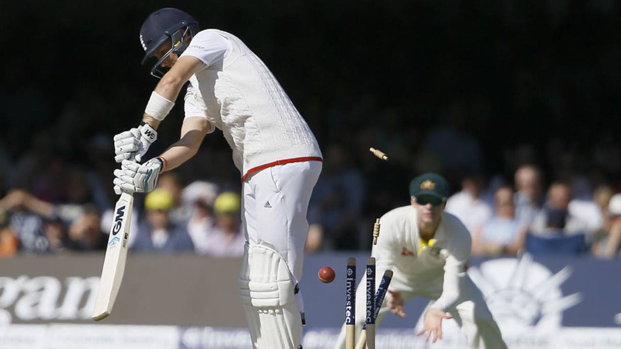 Joe Root fell to Josh Hazlewood as the end neared, England v Australia, 2nd Investec Ashes Test, Lord's, 4th day, July 19, 2015