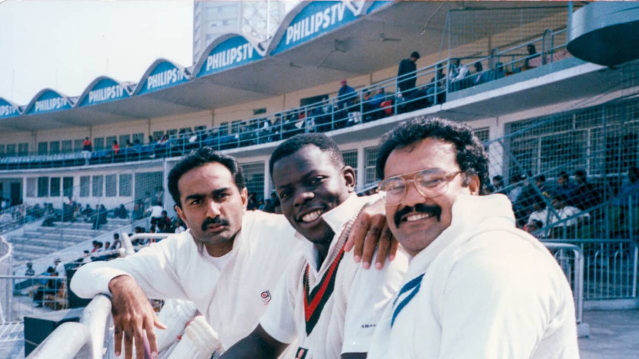 Aasif Karim, Tito Odumbe and Tariq Iqbal in Bangladesh, 1995