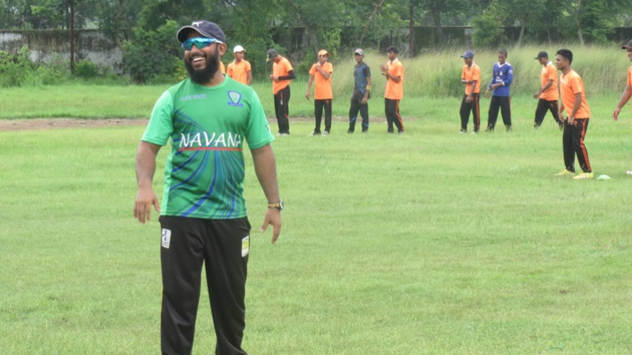 Aftab Ahmed during a training session at his academy, Chittagong Divisional Sports Association ground, July 23, 2015
