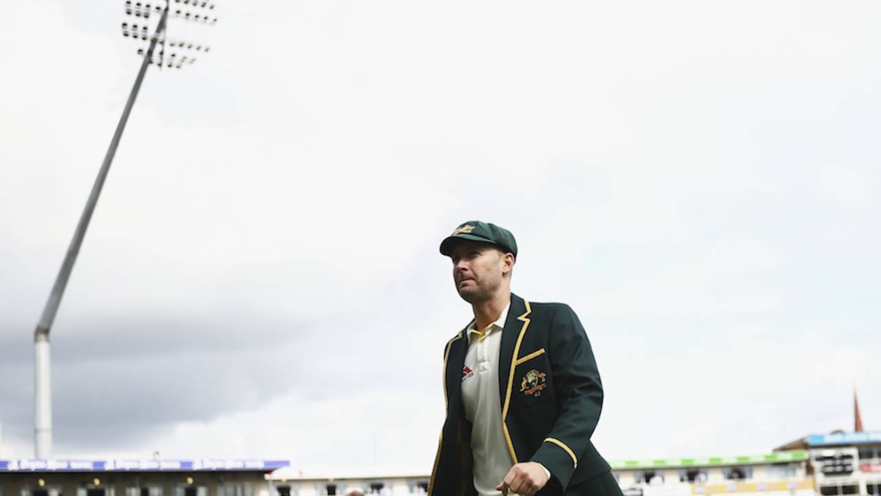 Michael Clarke walks out for the toss, England v Australia, 3rd Test, Edgbaston, 1st day, July 29, 2015