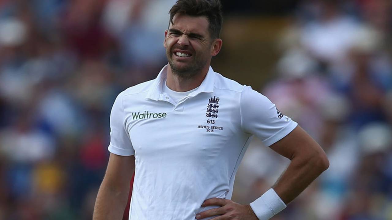 James Anderson left the field after feeling his side, England v Australia, 3rd Test, Edgbaston, 2nd day, July 30, 2015