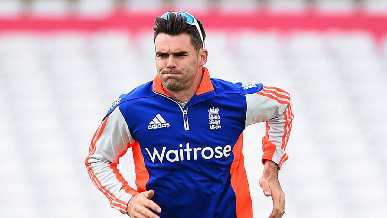 James Anderson does some fitness work, Trent Bridge, August 4, 2015