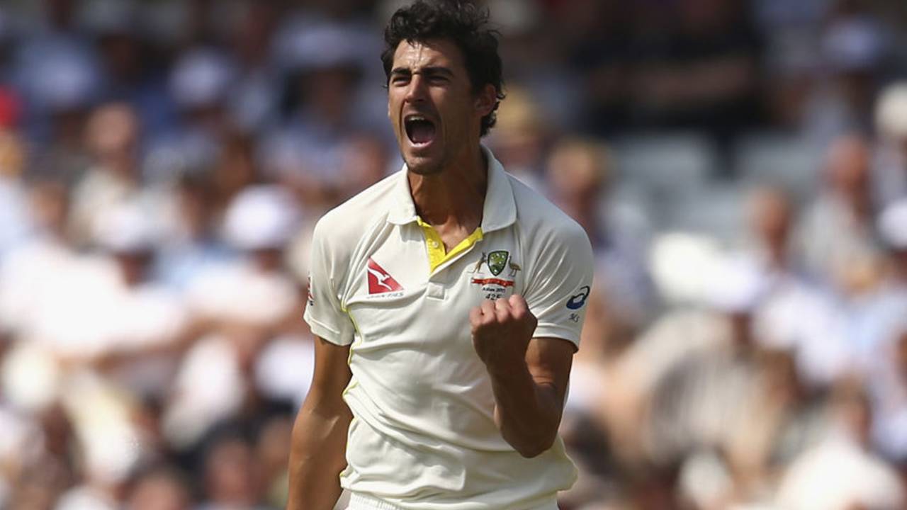 Mitchell Starc struck twice early on, England v Australia, 4th Investec Test, Trent Bridge, 1st day, August 6, 2015
