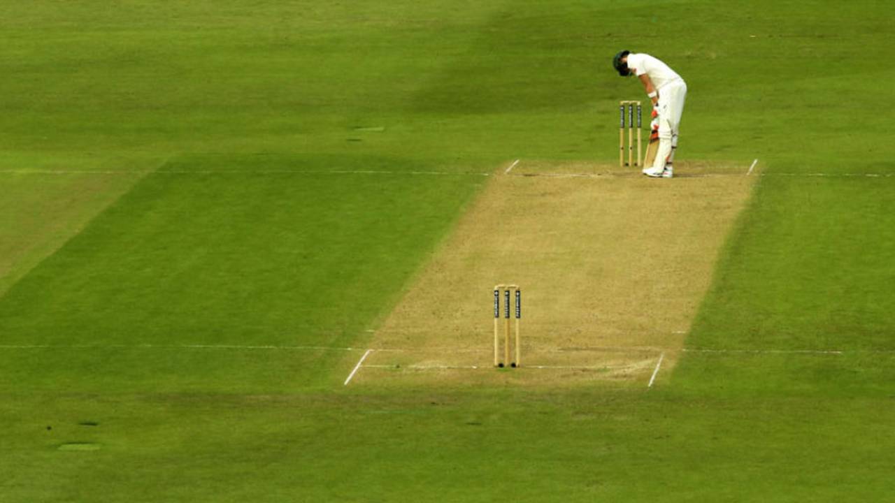 Steven Smith is alone with his thoughts after holing out to point, England v Australia, 4th Investec Test, Trent Bridge, 2nd day, August 7, 2015