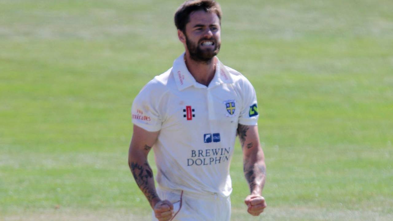 Jamie Harrison ended a last-wicket stand worth 67, Yorkshire v Durham, County Championship, Division One, North Marine Road, August 7, 2015
