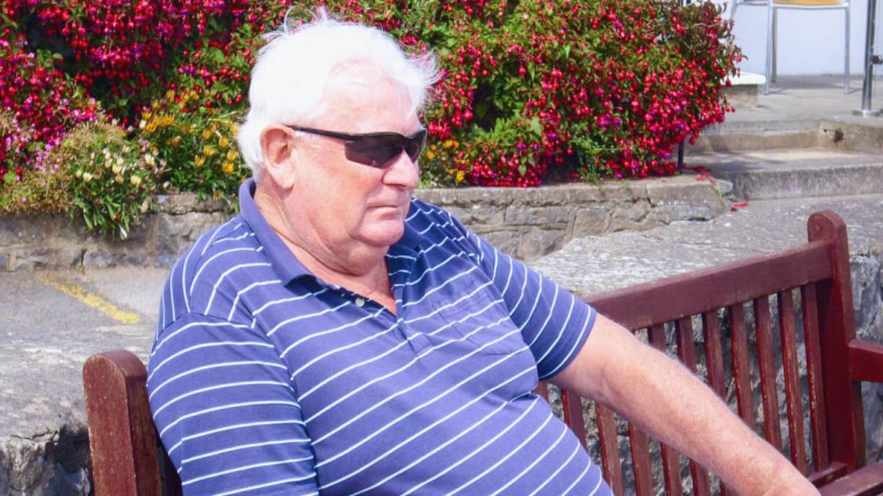 Malcolm Nash relaxes at his local golf club, Swansea, 2015