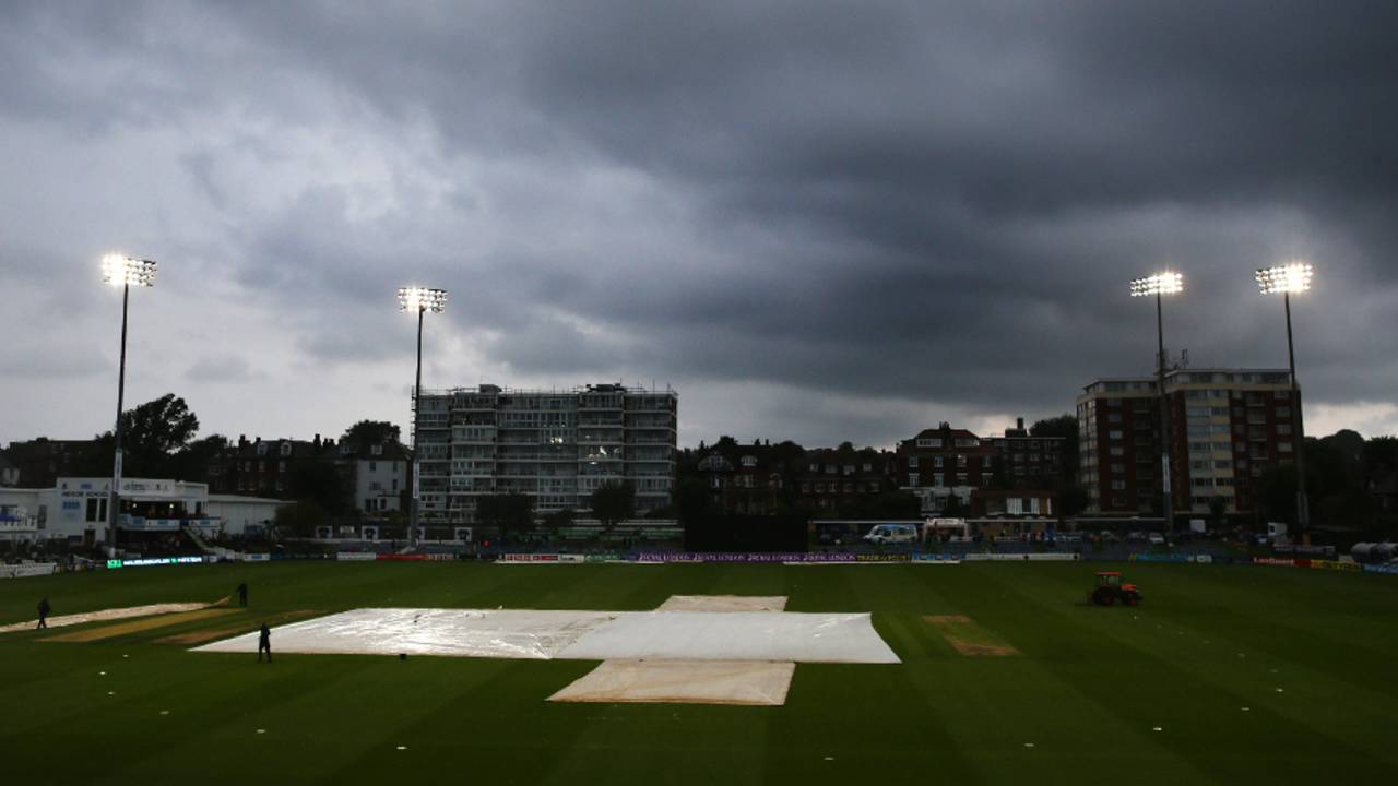 The rain arrived to ruin the evening at Hove, Sussex v Essex, Royal London Cup, Group B, Hove, August 19, 2015