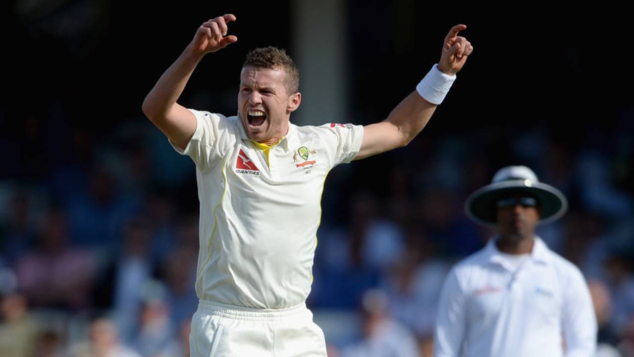 Peter Siddle struck with his second delivery to remove Adam Lyth, England v Australia, 5th Investec Ashes Test, The Oval, 2nd day, August 21, 2015