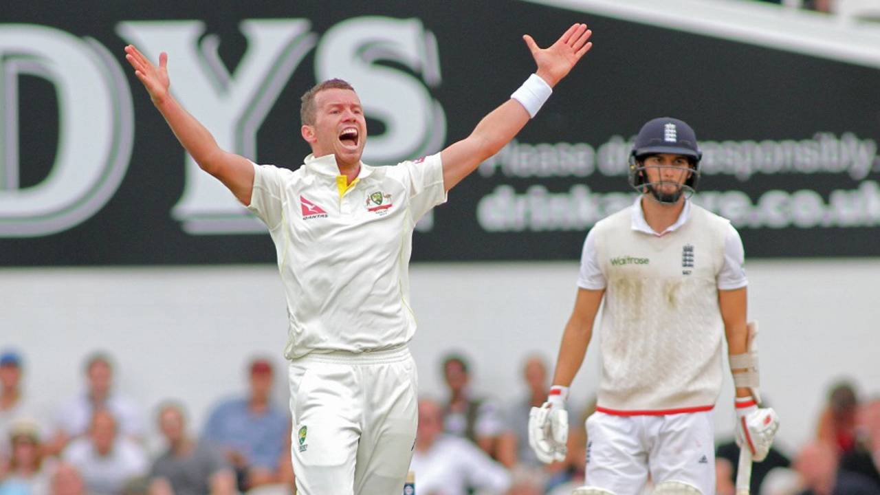 Peter Siddle had Mark Wood lbw for 6,  England v Australia, 5th Investec Ashes Test, The Oval, 4th day, August 23, 2015