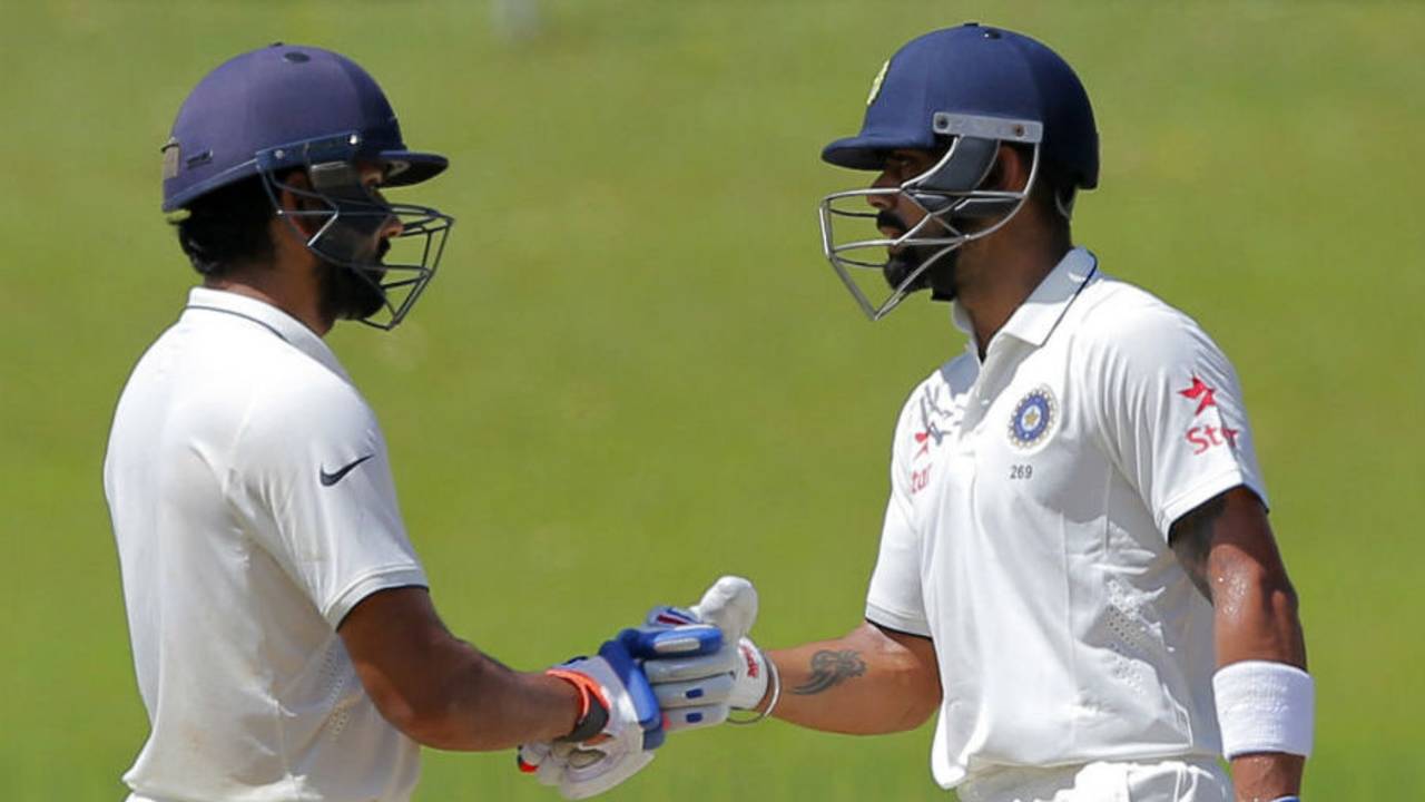 Resuming from an overnight score of 21 for 3, Virat Kohli and Rohit Sharma added 57 for the fourth wicket and steadied the innings&nbsp;&nbsp;&bull;&nbsp;&nbsp;Associated Press