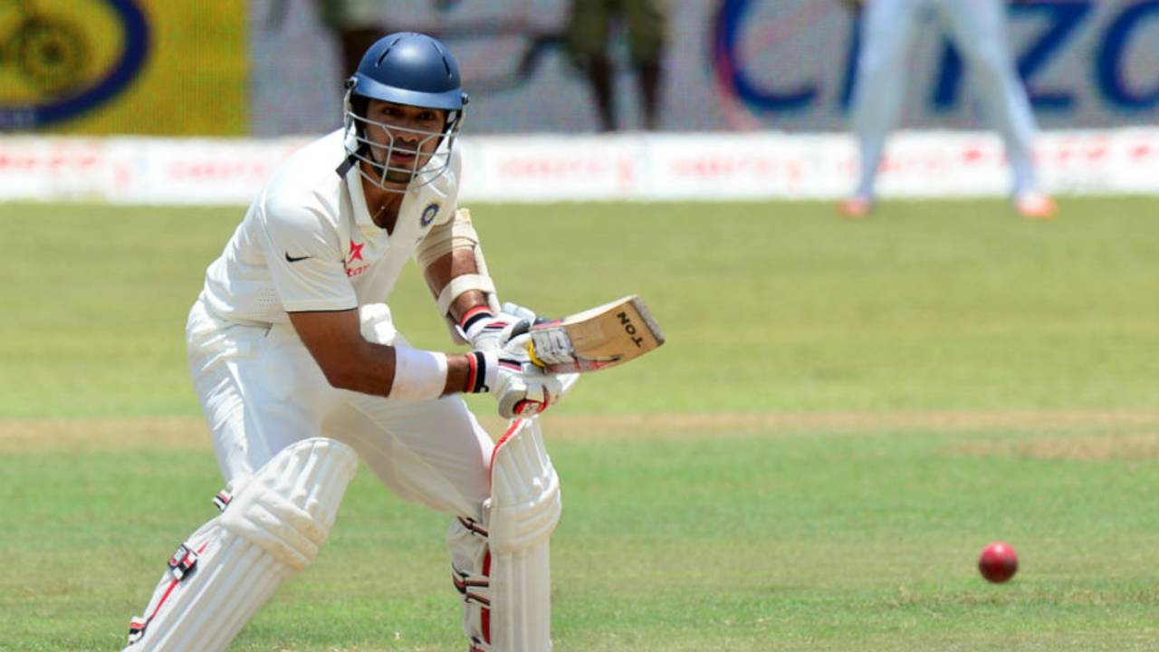 Naman Ojha guides the ball into the off side, Sri Lanka v India, 3rd Test, SSC, Colombo, 4th day, August 31, 2015