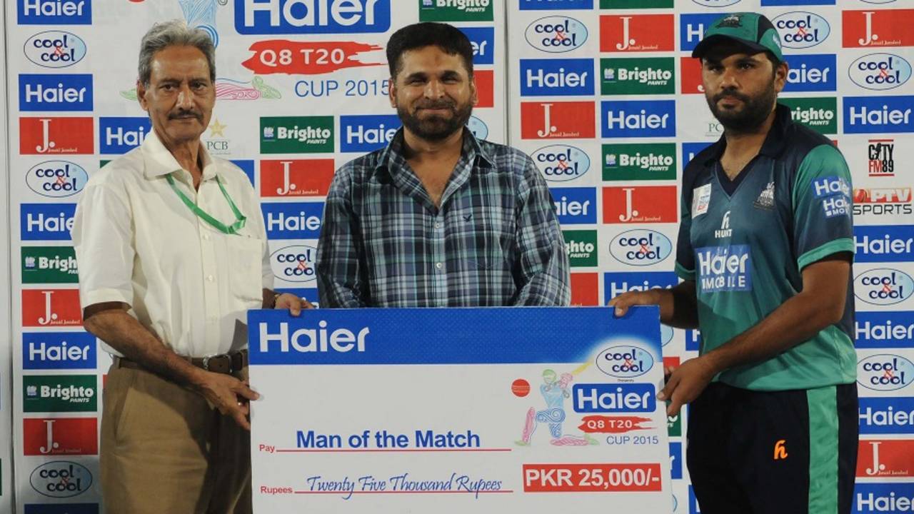 Asad Afridi was named Man of the Match, Qualifying Round, Group B, Dera Murad Jamali Region v FATA Region, Rawalpindi, Sep 4, 2015