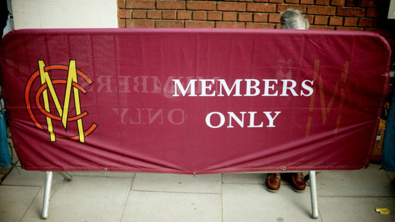 An MCC members only sign, England v New Zealand, 1st Investec Test, Lord's, 2nd day, May 22, 2015