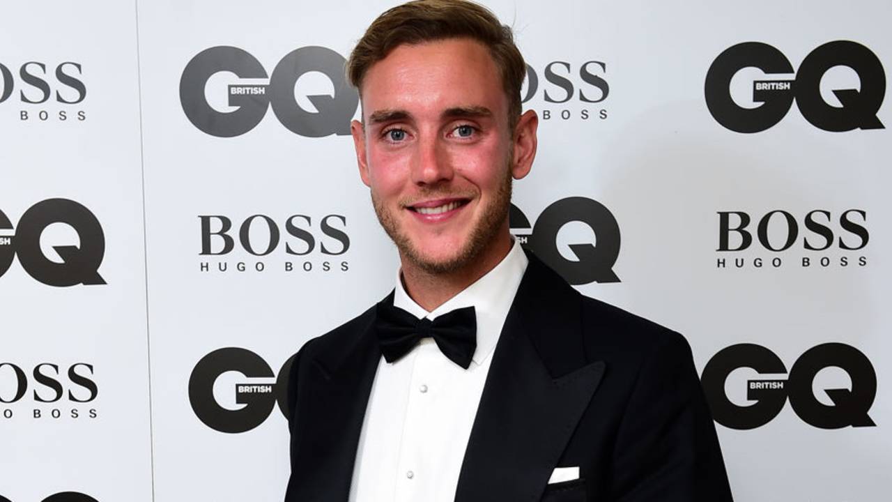 Stuart Broad poses with his GQ magazine Special Achievement award, London, September 8, 2015