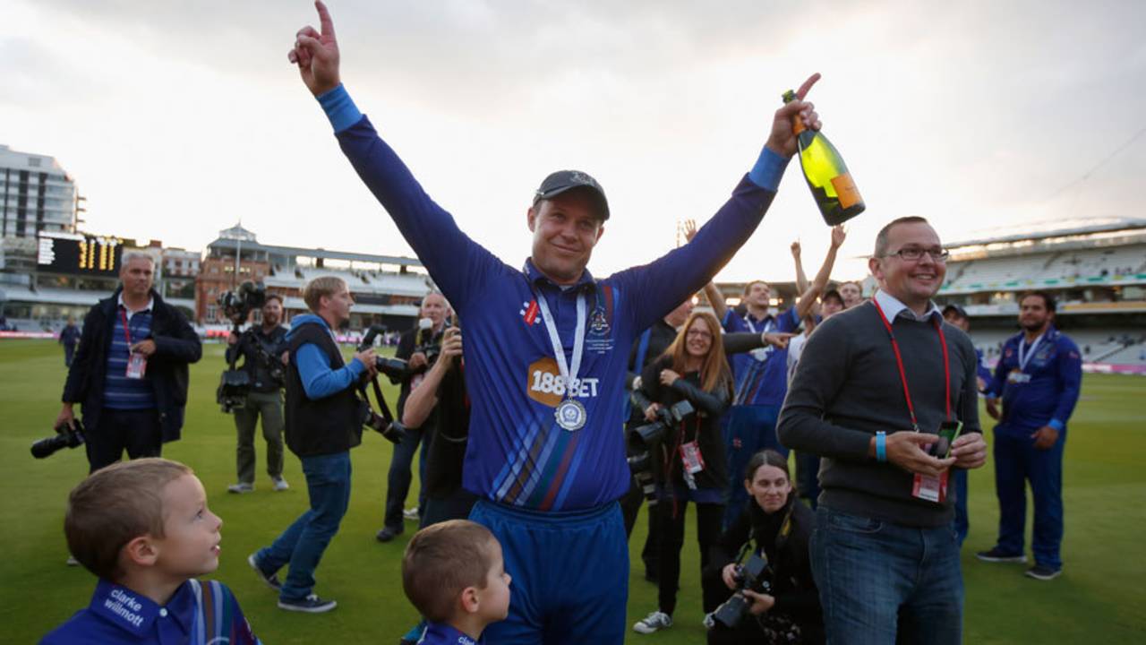 Geraint Jones celebrates on the outfield, Gloucestershire v Surrey, Royal London Cup final, Lord's, September 19, 2015