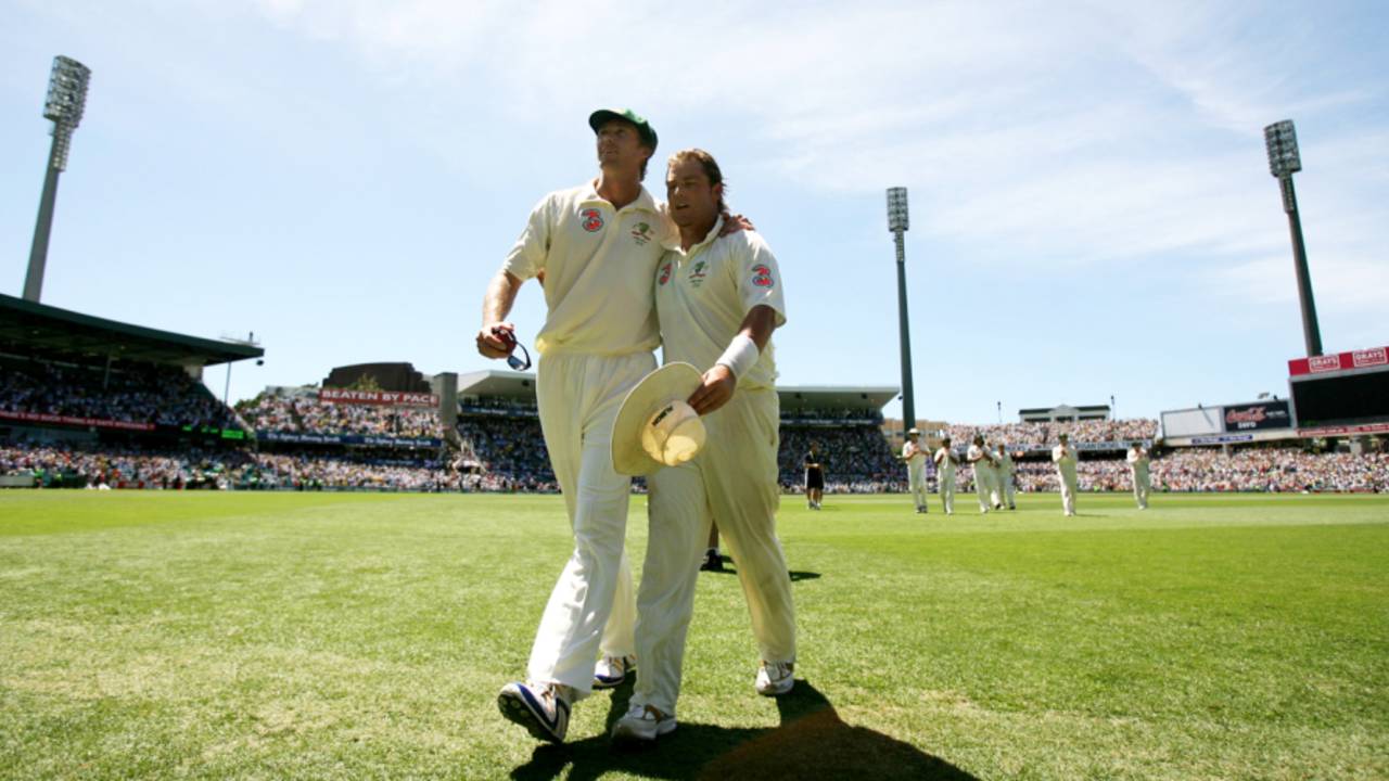 Australia's win in the 2007 Sydney Test (the last one Glenn McGrath and Shane Warne played) marked their sixth win in their run of nine series wins on the trot&nbsp;&nbsp;&bull;&nbsp;&nbsp;Getty Images