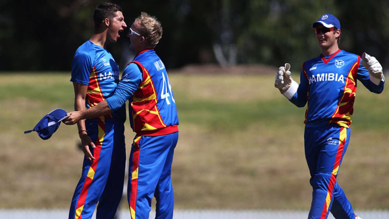 JJ Smit was the pick of the bowlers with three wickets, Kenya v Namibia, World Cup 2015 qualifiers, Mount Maunganui, January 17, 2014