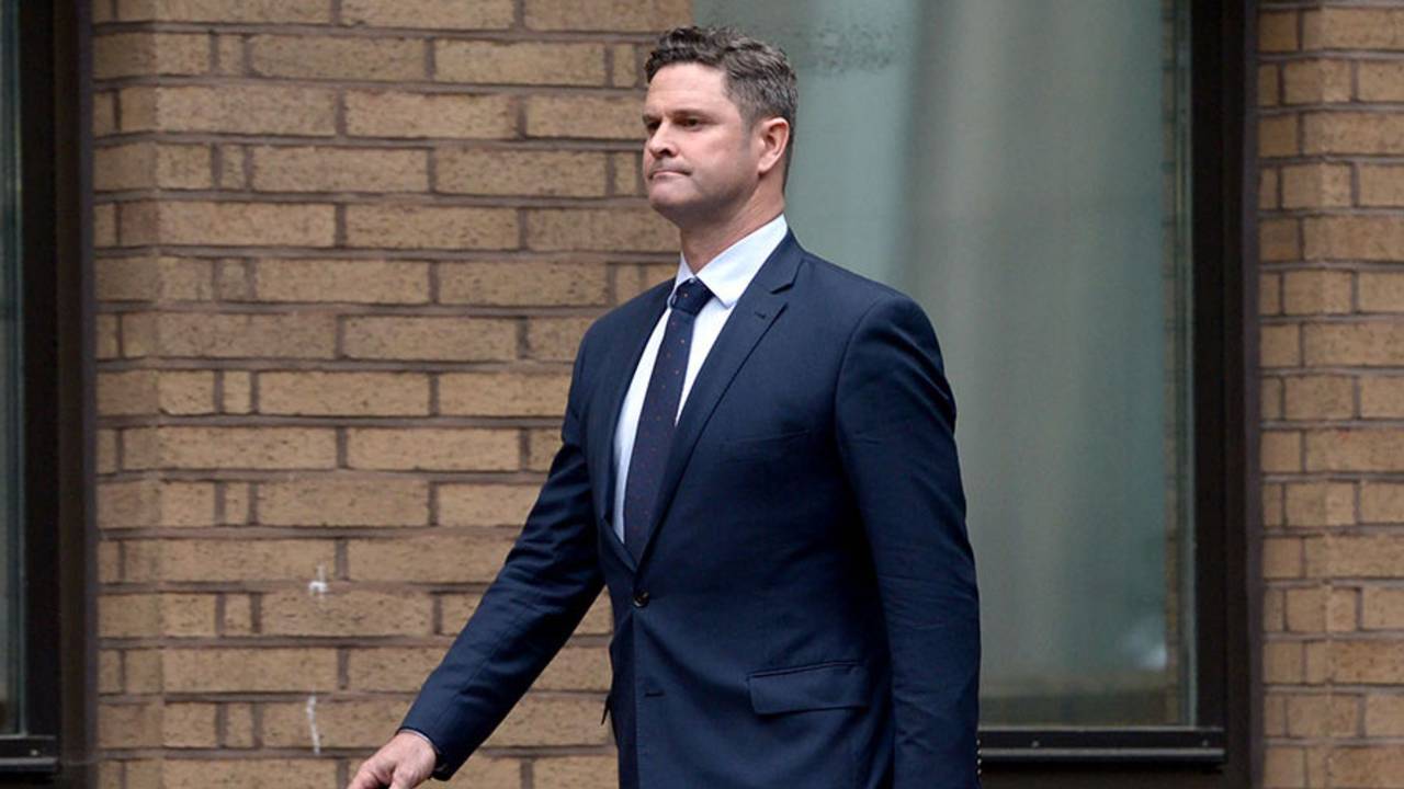 Chris Cairns arrives at Southwark Crown Court on the first morning of his perjury trial, October 5, 2015