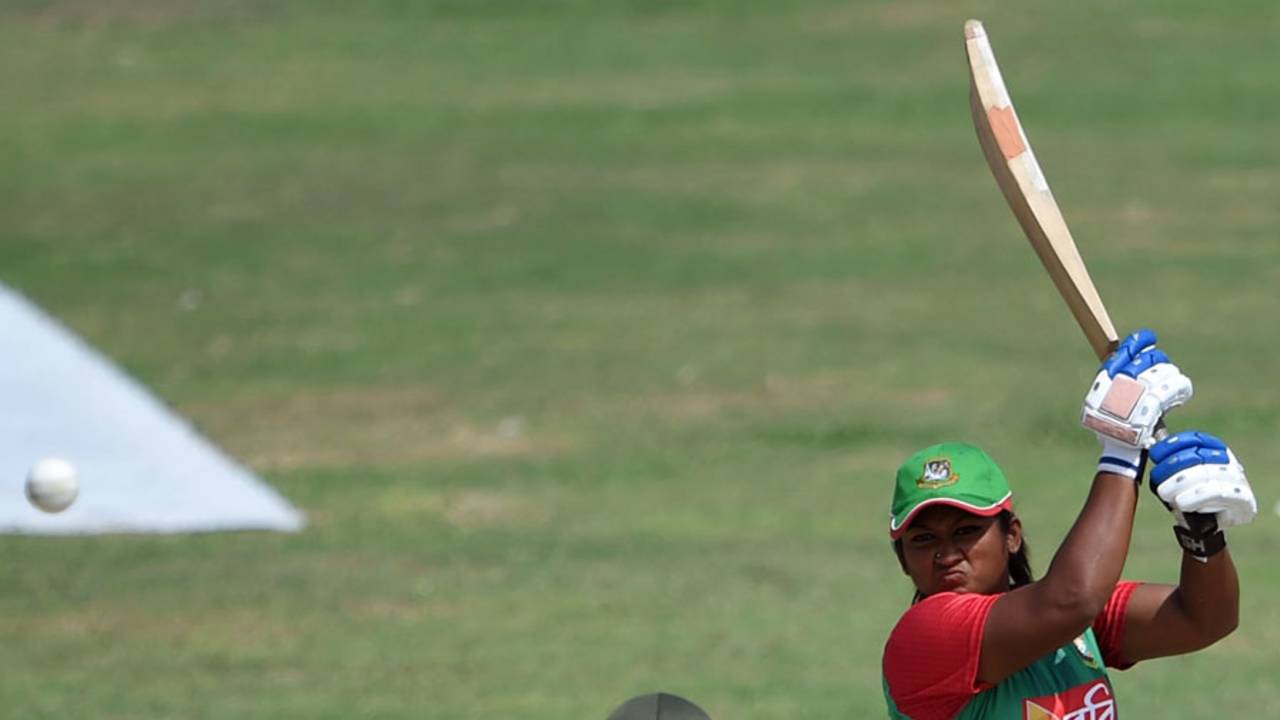 Ayasha Rahman top-scored for Bangladesh with a 56-ball 39, Pakistan Women v Bangladesh Women, 2nd ODI, Karachi, October 6, 2015