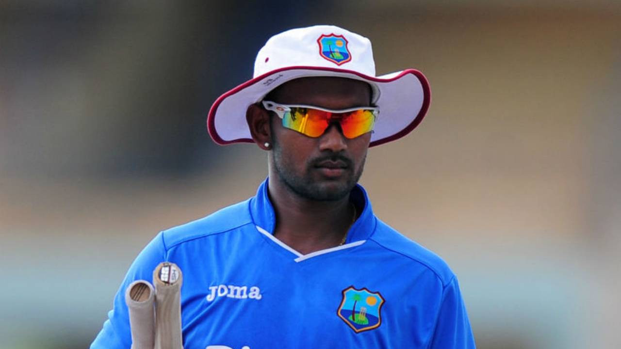 Denesh Ramdin at a training session on the eve of the first Test against Sri Lanka, Galle, October 13, 2015