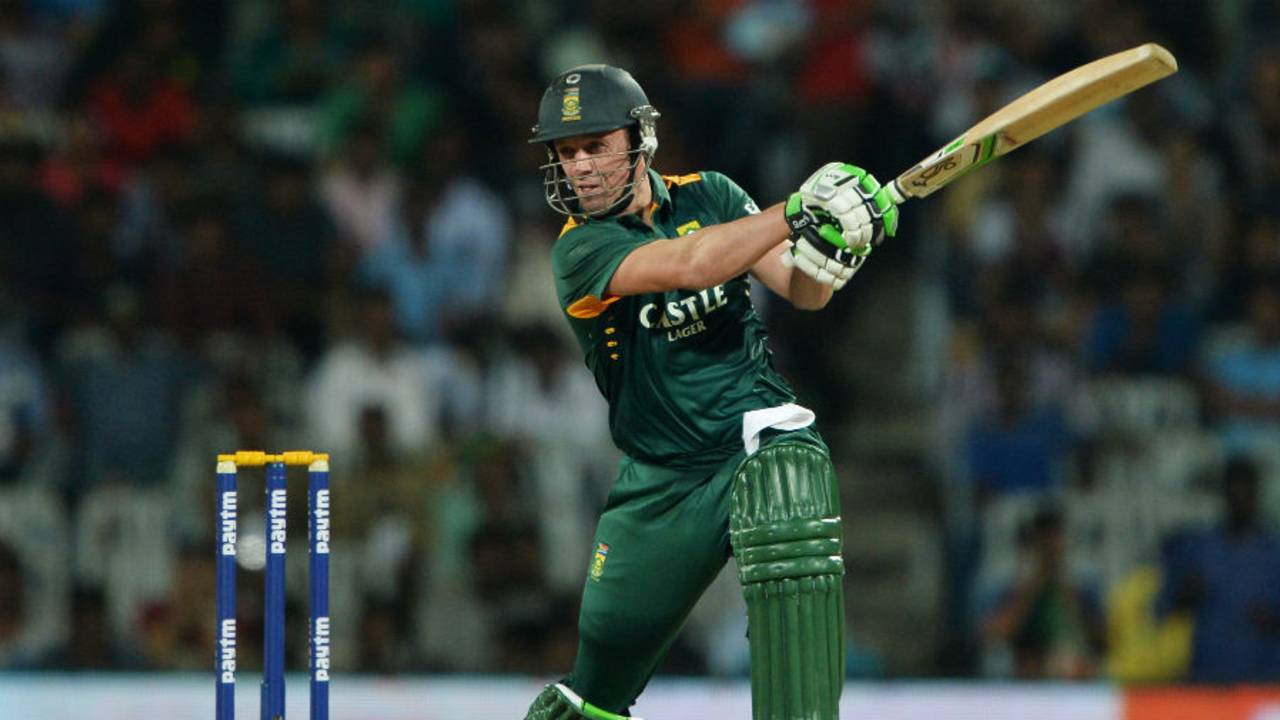 AB de Villiers flays it through the off side, India v South Africa, 4th ODI, Chennai, October 22, 2015