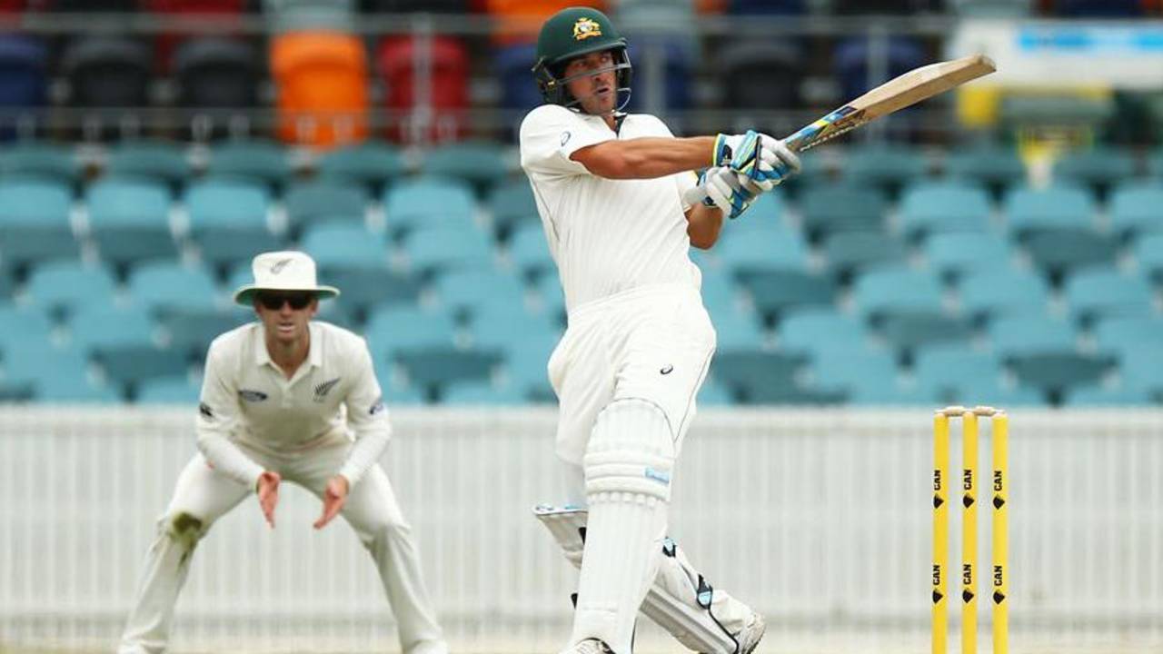 Joe Burns pulls during his century, Cricket Australia XI v New Zealand, Canberra, 1st day, October 24, 2015