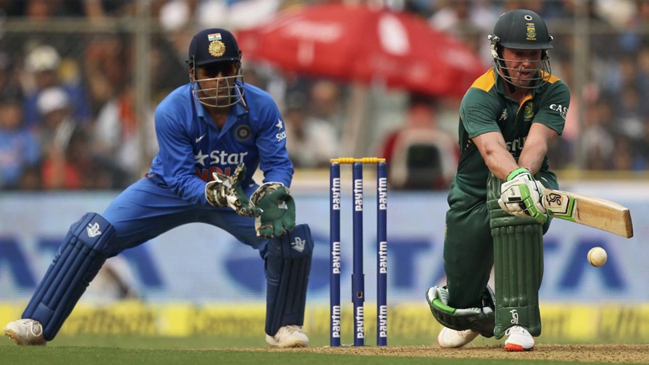AB de Villiers unfurled some typically outrageous strokes, India v South Africa, 5th ODI, Mumbai, October 25, 2015