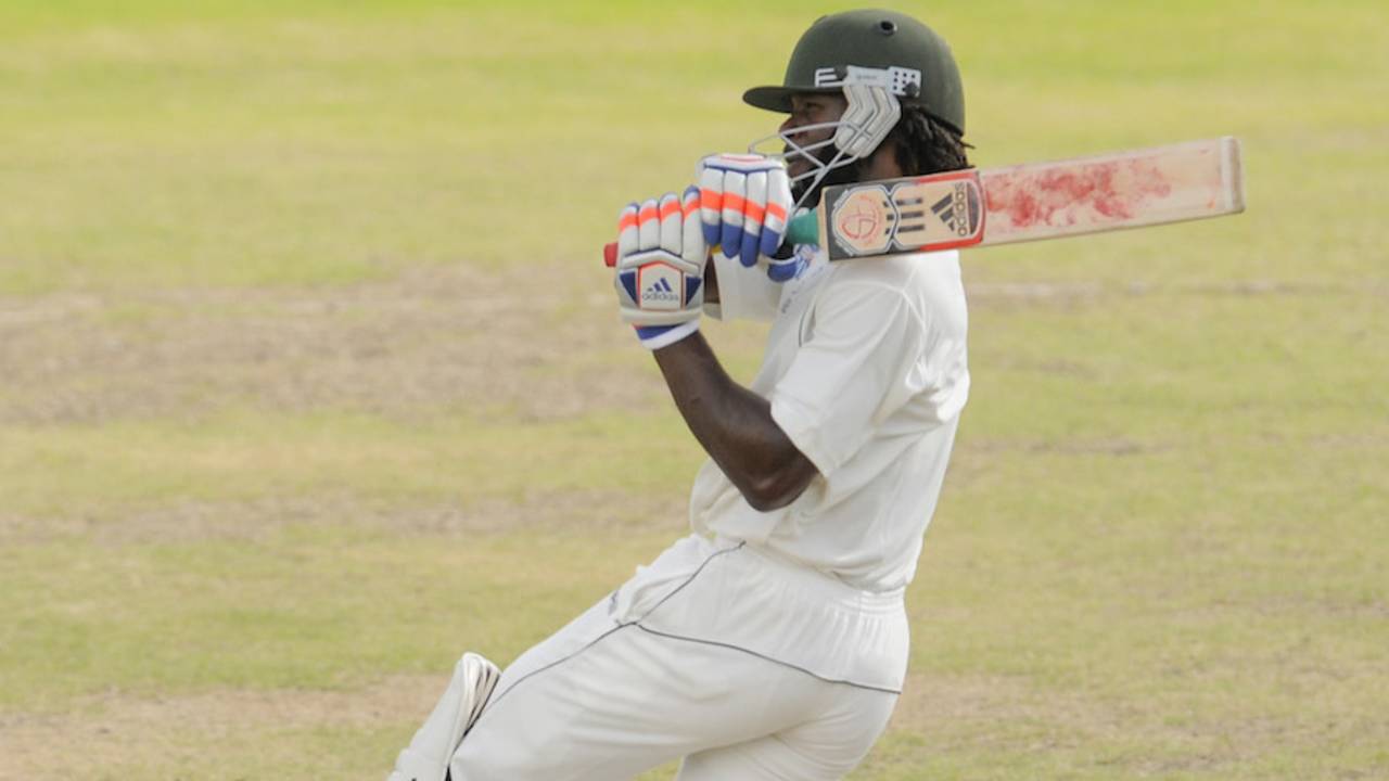 Kirk Edwards brought up his fifty, Barbados v Jamaica, Regional 4 Day Tournament, Bridgetown, 2nd day, November 7, 2015