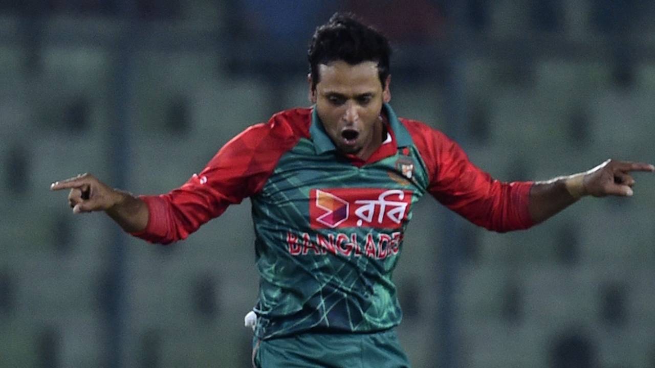 Arafat Sunny celebrates after dismissing Regis Chakabva, Bangladesh v Zimbabwe, 2nd ODI, Mirpur, November 9, 2015
