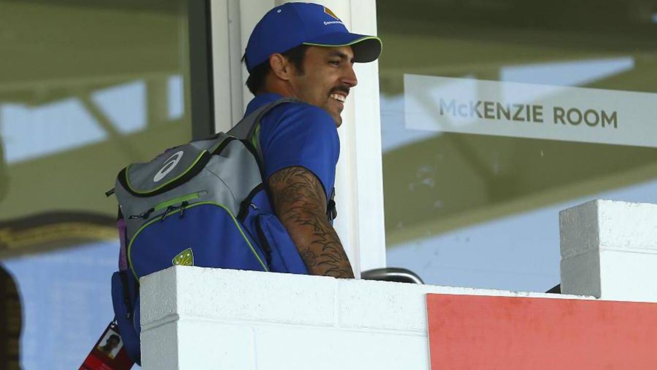 Mitchell Johnson arrives at the WACA on his last day as an international cricketer, Australia v New Zealand, 2nd Test, Perth, 5th day, November 17, 2015